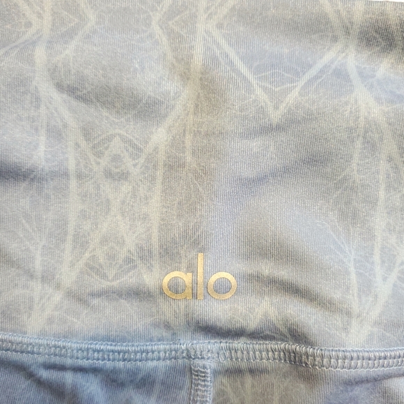 Alo | XS Multicolor Blue Yellow Leggings Paisley Marble Extra Small Gym Yoga - Picture 4 of 5